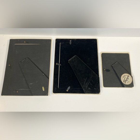 Vintage Ceramic Frame Set 3 Floral White Grey Picture Frames Y2K Unique Decor - Picture 5 of 5